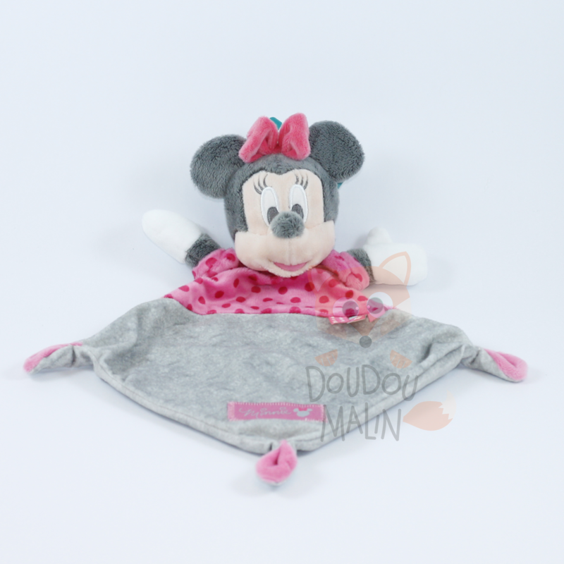  minnie mouse baby comforter grey pink 